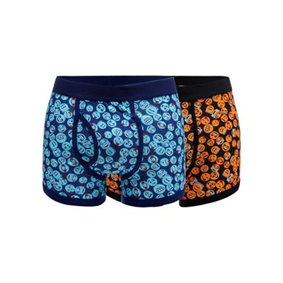 Pack of two black face print keyhole trunks